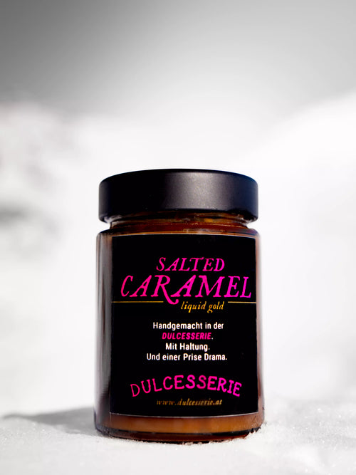 Salted Caramel Liquid Gold von Dulcesserie im 200g Glas – handgemachte Premium-Karamellcreme